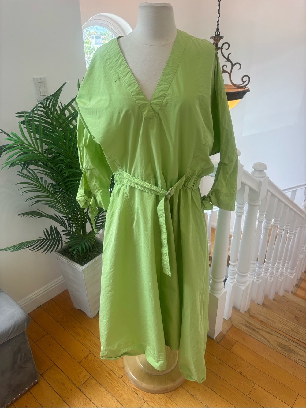 3.1 Phillip Lim Poplin V Neck Midi Dress, Size: 14 - Picture 5 of 13